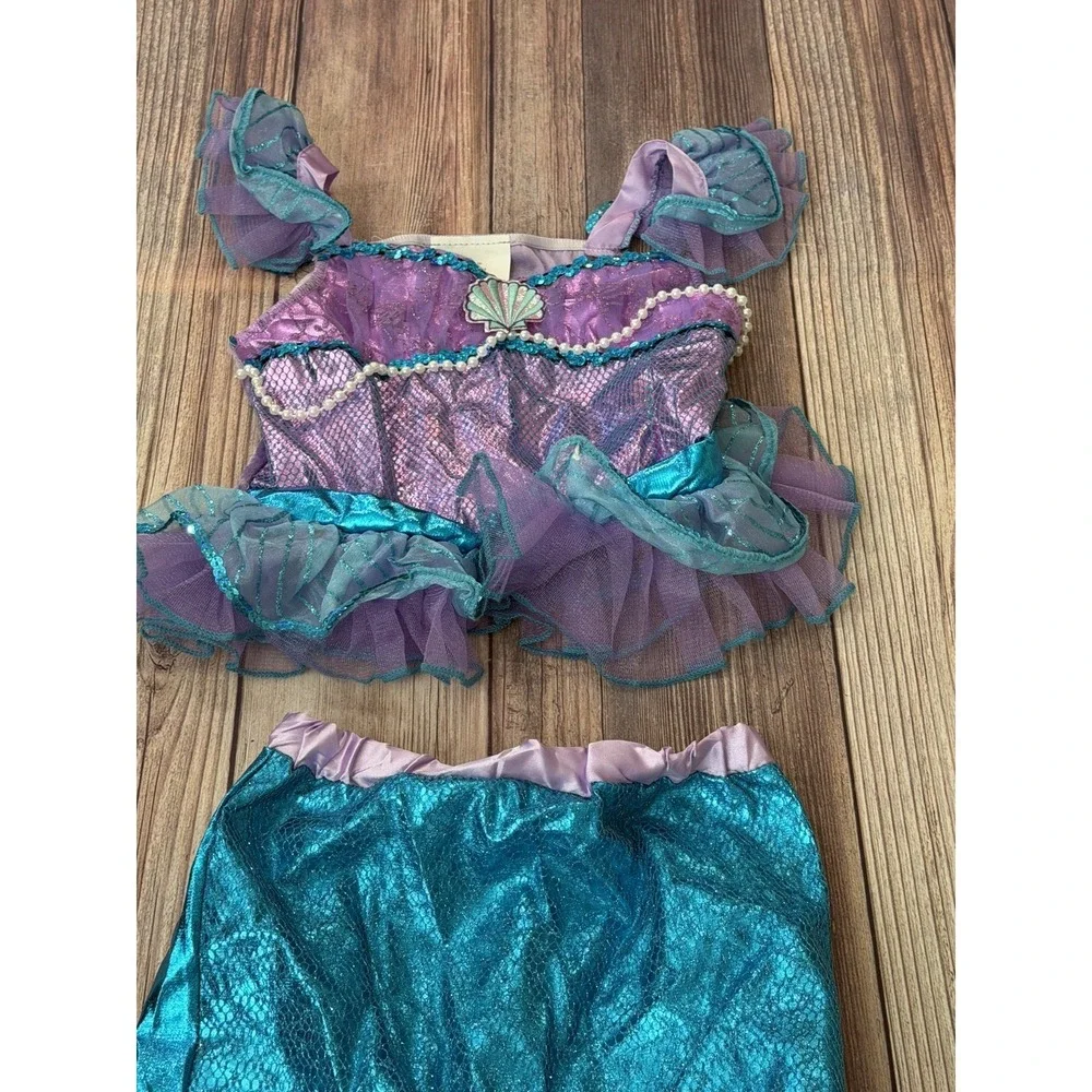 Teetot Co Mermaid Halloween Costume Glitter Sequin Sparkle Girl 5-6 Youth Child